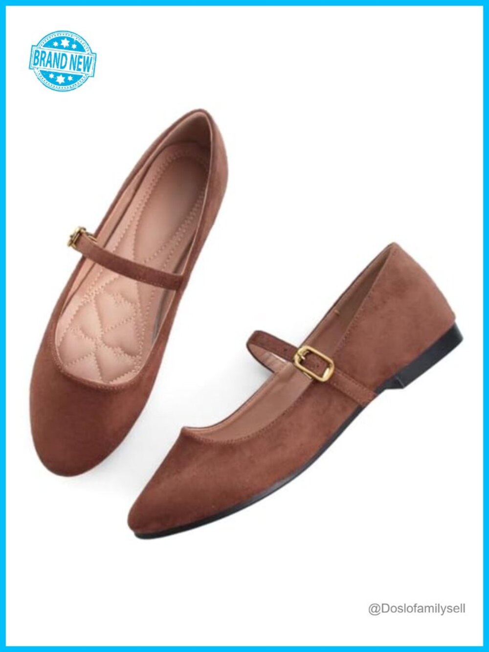 Faux Leather Flats Square Toe Dress Flats Comfortable Slip-On Work Shoes